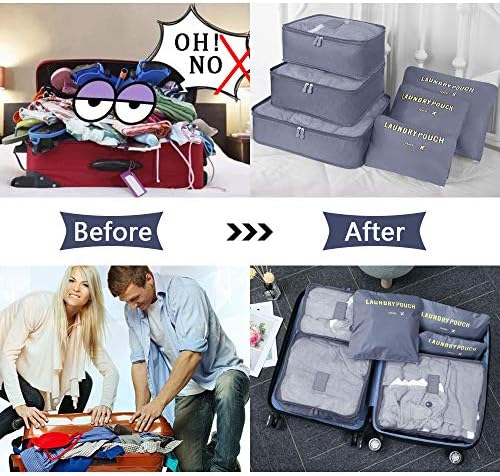 Vicloon Multifunction Packing Cubes - 8 PCS Organizer Packing Bags for Suitcase, Travel Essentials with Shoe Bag, Storage Accessories - Image 5