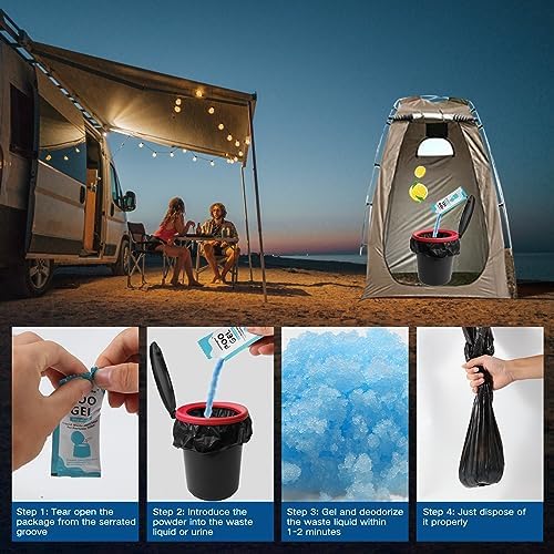 oceanengine Portable Toilet Absorbent Gel, Portable Toilet Powder Poo Urine Powder for Camping Outdoor Hiking - Image 7