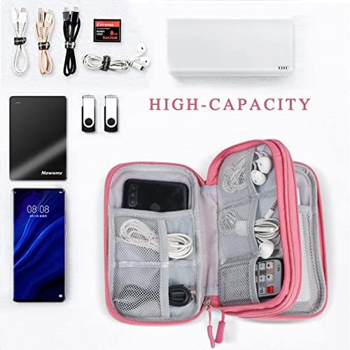 Travel Cable Organiser Bag,Double Layer Tech Pouch for Charger,Lightweight Carry Case Travel Essentials Gadget Bags for Business Trip,Daily Use,Electronics Accessories Storage Cable Bag - Image 4