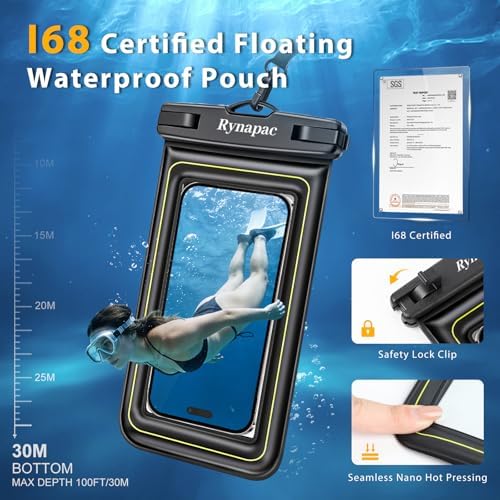 Waterproof Phone Pouch Floating, 2 Pack IP68 Waterproof Phone Case Compatible with iPhone 17 16 15 Pro Max Galaxy S25 S24 Ultra Up to 7", Cellphone Dry Bags Beach Cruise Essentials with Lanyard - Image 2