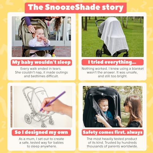 SnoozeShade Plus Extra Pram and Stroller Sun Shade Cover Blocks 99% UV UPF50+ Baby Sleep Aid and Breathable Blackout Canopy for Pushchairs Buggies and Travel Strollers | Blocks up to 99% of UV. Universal fit for pushchairs and buggies. See-out window panel, mosquito net, blackout snooze panel - Image 9