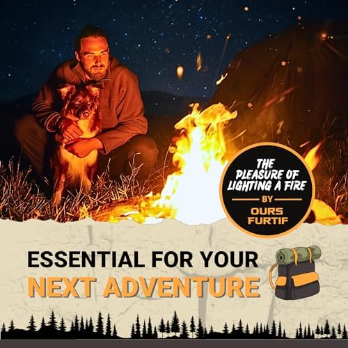 Survival Flint and Steel - Fire Starter Ferrocerium XL 10mm - Light More Than 15,000 Fires Ferro Rod - Firelighter Included - Firestarter Survival Kit for Camping, Bushcraft (Pine wood) - Image 7