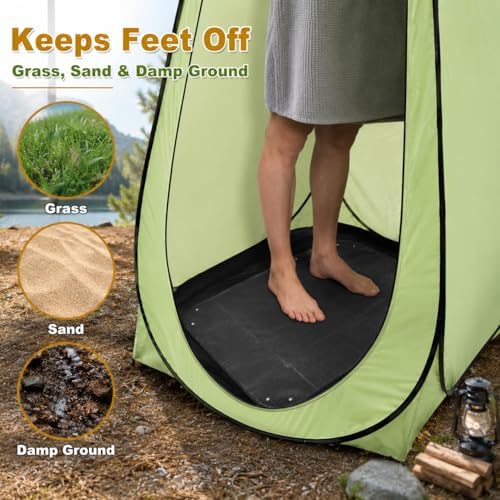 Camping Shower Tent Floor Mat 100 x 100 cm, Foldable PE Ground Pad for Pop Up Changing Shelter, Outdoor Shower Base for Camping, Beach, Caravan and RV - Image 5
