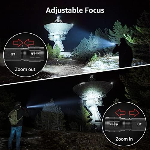 LE LED Torch Battery Powered, LE1000 Super Bright Hand Flashlight, Adjustable Focus, Water Resistant, Lightweight Small Torch for Power Cut, Camping, Dog Walking, Gift for Kids Men Dad Him Elderly - Image 3