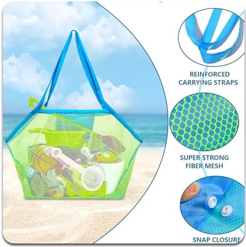 YUNYU 2-Piece Beach Play Set - Premium Sand Storage Organizer with Net, Durable Foldable Carryall for Sandpit Toys, Family Holidays & Outdoor Vacations - Image 4