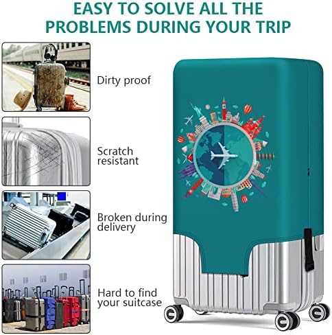 flintronic Travel Luggage Cover Elastic, Luggage Cover, Suitcase Cover, 29-32 Inch Suitcase Protective Cover, with Luggage Tag*1+Luggage Strap*1 (XL) - Image 6