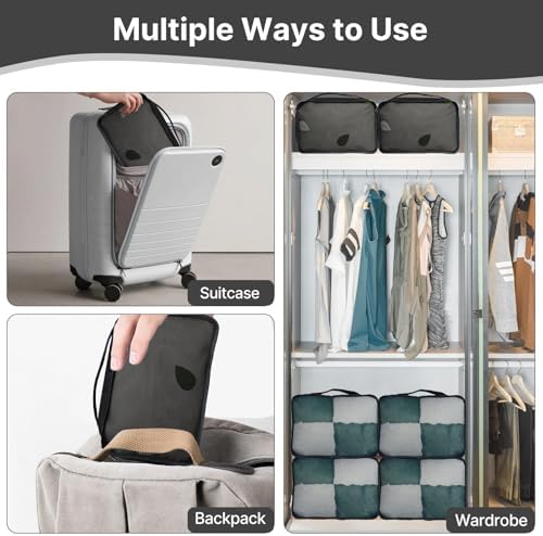 Large Packing Cubes, 5 PCS Travel Essentials include 4 Same Size Packing Cubes for Suitcases and 1 PCS 20L Ryanair Cabin Bag 40x20x25 - Image 4
