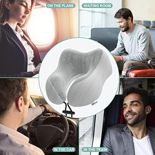Travel Pillow Neck Pillow for Travel Airplane Memory Foam Flight Pillow for Cars, Trains, Home, Offices - Image 6