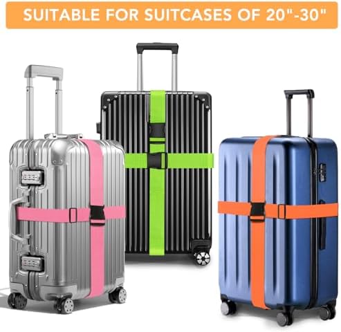 Luggage Straps, 2 Pcs Adjustable Suitcase Packing Belts Travel Accessories (Light Blue) - Image 7