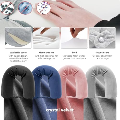 EPROICKS Travel Pillow Twist memory Foam Neck Pillow for Travel, Airplane, Buses, Trains at Home, Chin, Lumbar Leg Support, Bendable Roll Pillow (gray) - Image 6