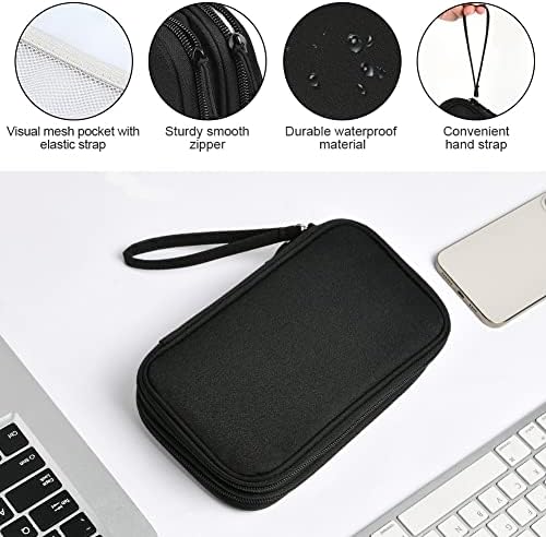 Exterior Hard Drive Case With Organizer, Mesh Pockets & Compartments - Portable for Electronics Accessories - Black Travel Bag - Carrying Case - Image 4