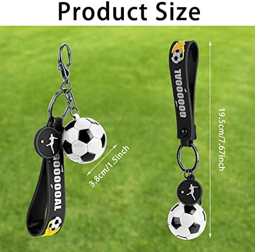 Cobee Soccer Gifts Key Chain, Inspirational Silicone Key Rings Football Keychains for Boys Girls Teens Sports School Carnival Reward Party Favors(White Ball) - Image 3