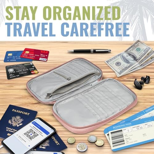BOACAY Family Passport Holder, RFID Travel Wallet for Women & Men, Document Organiser, Holiday Essentials & Waterproof Cover for Tickets, Money, Cards - Image 5