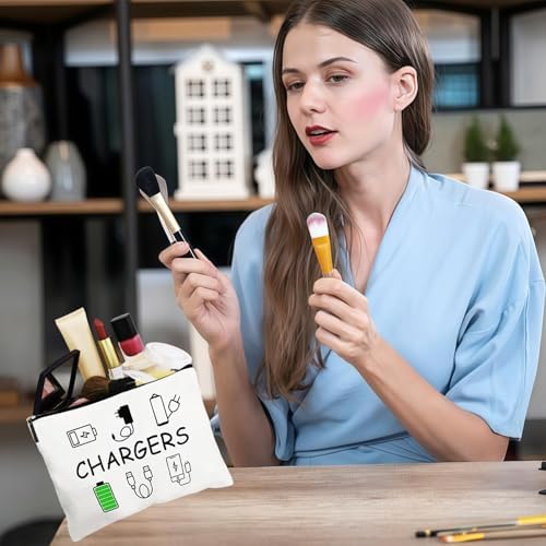Charger Bag for Travels, Cable Bag Travel Accessories, Travel Gifts for Women and Men, Make Up Bags for Men Women Wash Bag Pouch with Zipper for Friends Daughter Son - Image 5