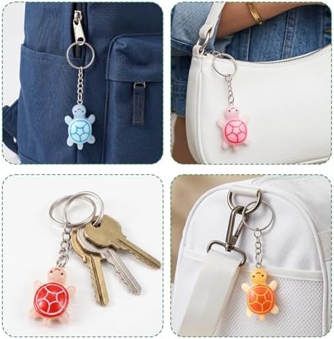 Ymapinc 10Pcs Cute Resin Sea Turtle Keychain Set, Small Keychain Bulk Mini Keychains, Tiny Animal Turtle Keyrings, Beach Travel Backpack Keychains Pack Party Favors Gifts - Image 5