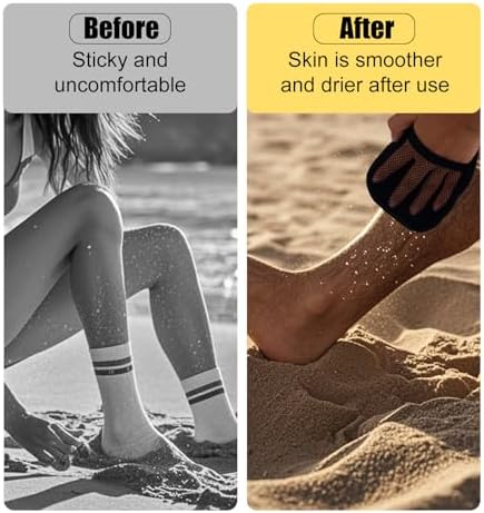 lasuroa 2pcs Beach Sand Removal Bags, Quick Dry & Reusable Sand Wipe Off Mitts for Kids Adults Women, Must-Have Beach Essentials for Travel Vacation Summer Volleyball Sandbox Activities - Image 6