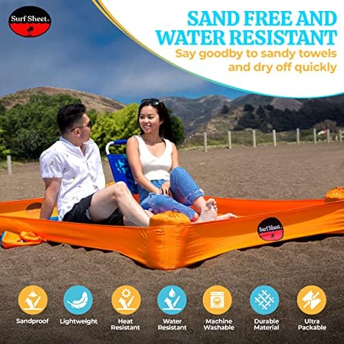 Sandproof Beach Blanket - Oversize Large Outdoor Picnic Blanket for Beaches & Camping - Portable Family Beach Blanket Waterproof Sandproof for Parks, Travel, Vacation Essentials(Orange) - Image 5