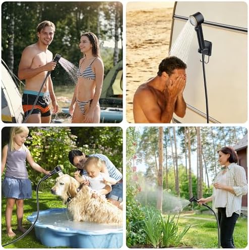 Portable Camping Shower with 20L Collapsible Bucket – 8000mAh Rechargeable Camp Shower Pump IPX8 Waterproof with 5 Gear LED Light, 4 Spray Modes, Outdoor Shower Kit for Hiking, RV, Travel, Car, Pet - Image 6