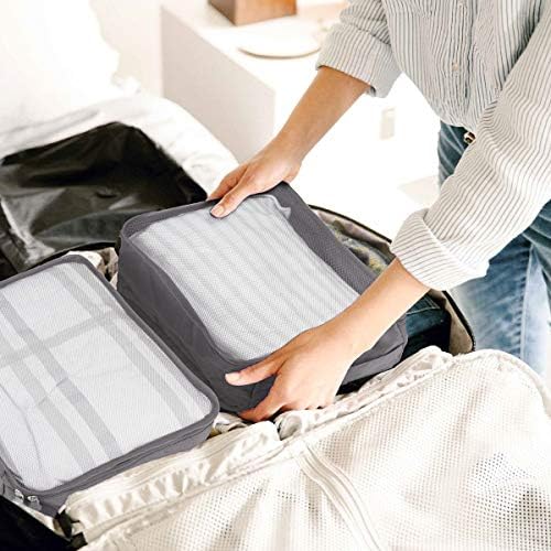 12 PCS Large Packing Cubes for Suitcases Various Sizes Suitcase Organiser Bags Lightweight Waterproof Luggage Organiser Bags (12, Gray) - Image 6