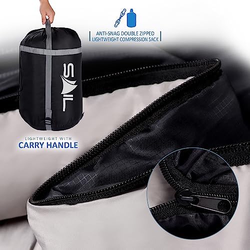 SAIL Double Sleeping Bag with 2 Pillows Extra Large 3-4 Season Lightweight,Waterproof Indoor & Outdoor Use for Adults for Hiking, Backpacking and Camping - Image 5