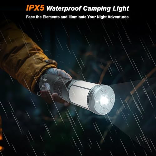 Camping Lights, Rechargeable Telescopic Camping Lights with Stand,12000mAh Camping Lanterns & Lights with RGB, Magnetic Base, Portable Flashlights for Camping, Hiking, Emergency - Image 5