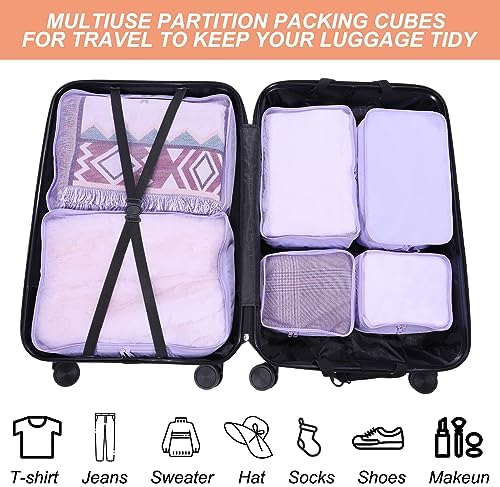 PATIKIL 6 Set Packing Cube Travel Storage Bags Packing Luggage Organizer Bag Waterproof Clothing Laundry Bag Shoe Bag for Suitcases Travel Accessories, Pink - Image 4