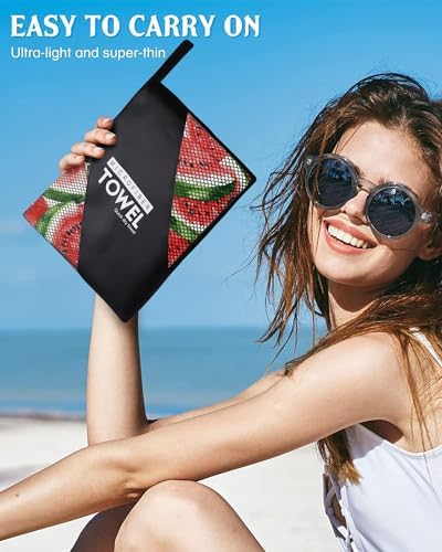 YISUMEI Watermelon Beach Towels for Adults Extra Large 180 x 90 cm, Fruit Pattern Print Microfibre Quick Dry Towel for Travel Swimming Camping Sports - Image 6