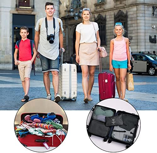 OSDUE Packing Cubes for Suitcases, 6 PCS Travel Luggage Packing Organizers Waterproof Travel Essentials Bag Accessories, Clothes Cosmetics Toiletries Storage Bags, Black - Image 4