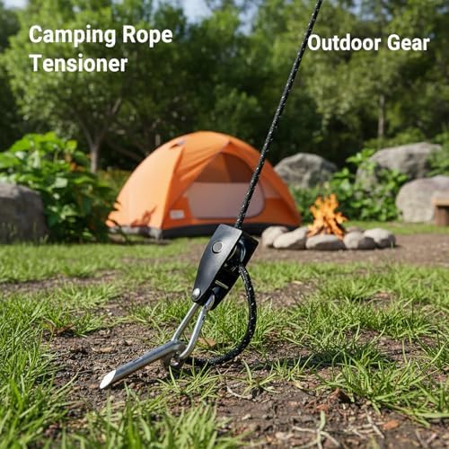 4-Pack Heavy Duty Metal Pulley Rope Adjuster Kit with 4mm Paracord & Hooks - Complete Tensioner System for Camping, Tent Guy Lines, Tarps, Hammocks and Outdoor Gear - Image 5