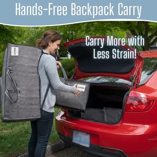 VENO 10 Pack Heavy-Duty Extra Large Moving Bags W/Backpack Straps, Moving House Essentials, Strong Handles & Zips, Clothes Storage, Packing, Laundry Bags, Reusable and Sustainable (Gray, 10 Pack) - Image 4