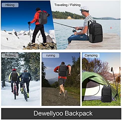 Lightweight Hiking Backpack, Foldable Outdoor Camping Hiking Travel Multi-functional Camping Trekking Rucksack Travel Climbing Mountaineer Outdoor Sport Daypack Bag for Men Women (Black) - Image 7