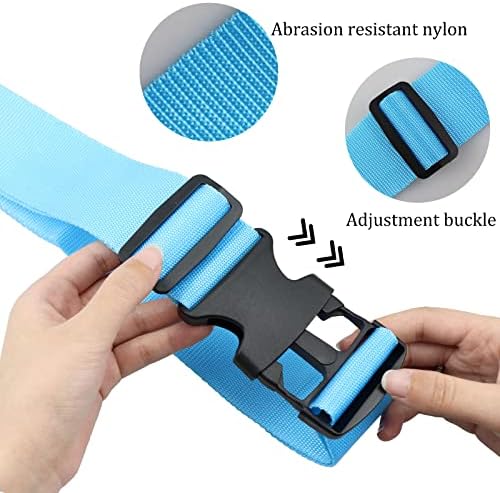 Luggage Suitcase Straps Set, Travel Accessories Thickened Luggage Belt with Quick Release Buckle, Adjustable Black Travel Luggage Straps for Suitcase Baggage (Blue, 2 PCS Set) - Image 4