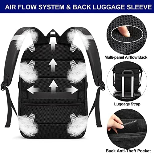 Extra Large Backpack for Men 50L,Water Resistant 17Inch Travel Laptop Work bag with USB Charging Port Anti Theft Big Business TSA Approved Computer Rucksack Women College School,Black - Image 6