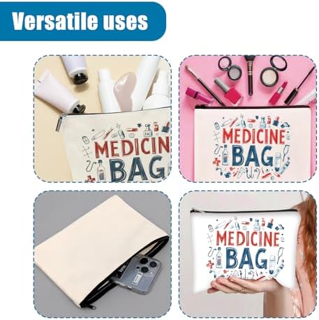 Travel Medicine Bag, Medication Bag for Travel, Medicine Bags for Travelling for Travelling Meds Toiletry Bags Portable Make Up Zipper Pouch for Medication Pills Med Kit Bag for Bedroom - Image 5