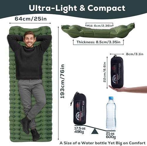 Gear Doctors Camping Pads Self Inflating Ultralight Apollo air 4.3-5.2 R Insulated Camping mats 1.5-3.3 in Must Haves Inflatable Foam air Sleep mat self Inflating air Mattress for Camping cot - Image 2