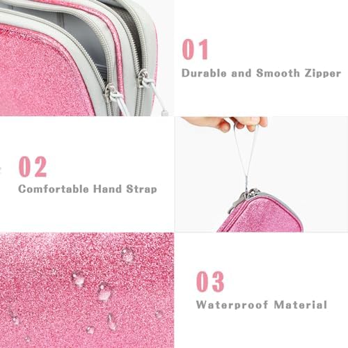Travel Cable Organiser Bag,Double Layer Tech Pouch for Charger,Lightweight Carry Case Travel Essentials Gadget Bags for Business Trip,Office & Daily Use,Accessories Storage Cable Bag - Image 3