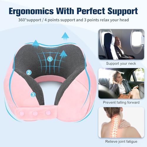 Cirorld Travel Pillow for Airplane, Neck Pillow for Travel, Memory Foam Travel Neck Pillow for Adults, Adjustable & Compact Flight Pillow, Ergonomic Neck Cushion, With Ear Plugs, Eye Mask, Carry Bag - Image 8