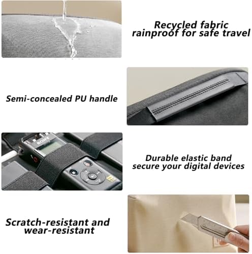 Electronics Accessories Cable Organiser Bag,Water-Resistant Tech Pouch,Double Layer Travel Essentials Gadget Case for Cables,Charger,Power Bank,Phone - Portable Storage Bag for Men Women,Grey - Image 6