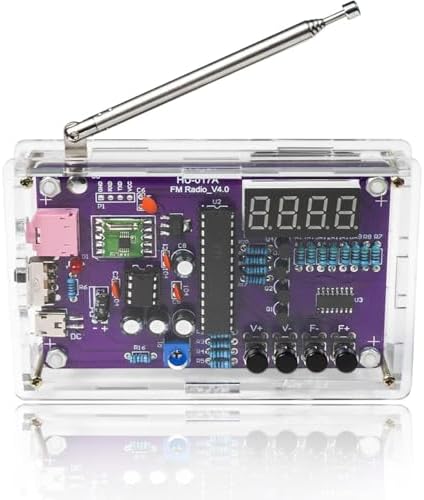 FM Radio Kit Soldering Practice Kits, DIY Electronic Project Kit FM 87-108MHz with 2 Power Modes EK1989, Soldering Learning and Teaching for Beginners, Adults, Kids