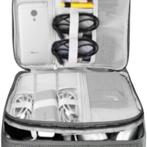 HCFGS Travel Cable Organiser Bag, Electronics Accessories Organizer Bag Extra Large 3-Layers Universal Carry Travel Gadget Bag for Power Bank, Memory Card, Data cable, Charger Hard Disk (Grey)