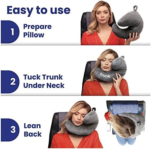 J-pillow Travel Pillow (no scarf) - Complete Support for Head, Neck and Chin, Multi-Patented. British Invention of the Year. Best Neck Pillow for Airplanes. (Silver Grey) - Image 4