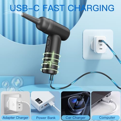 Charmarni Electric Duster - 4 Gear Adjustable 100000RPM, Cordless Air Blower for Laptop, Keyboard, Electronics - Image 3