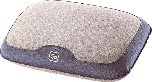 Go Travel Fusion Neck Pillow - Dual Foam & Air, Head & Back Rest, Grey | Cushioned head, neck support for long airplane flights, coaches, cars and train journeys. Ref 478.101.