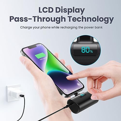 Mini Power Bank Portable Charger for iPhone,Upgraded 5200mAh 20W PD Fast Charging Battery Pack,Ultra-Compact Powerbank Compatible with iPhone 14/14 Plus/14 Pro Max /13/13 Pro Max/12/11/XR/X/8/7/6,etc - Image 5