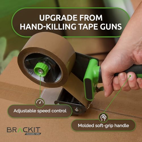 brackit Packing Tape with Dispenser, Brown 48mm x 66m, Pack of 6 Rolls – Strong Heavy Duty Packing Tape for Regular Use or Moving – Easily Seals Your Parcels and Boxes - Packaging Tape Dispenser - Image 8