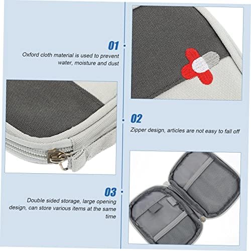 MAGICLULU 2pcs Household First Aid Pouch Nursing Bag Light Medicine Bag for Camping Zipper Oxford Cloth for Travel Essentials and Emergency Storage - Image 6