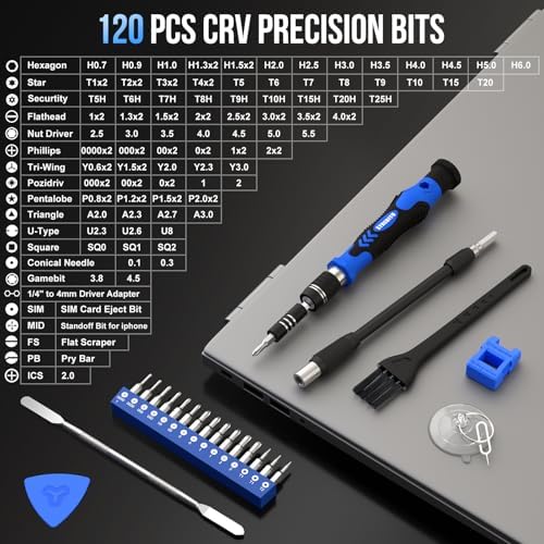 STREBITO Electronics Precision Screwdriver Sets 142-Piece with 120 Bits Magnetic Repair Tool Kit for Phone, MacBook, Computer, Laptop, PC, Tablet, PS4, Game Console - Image 2