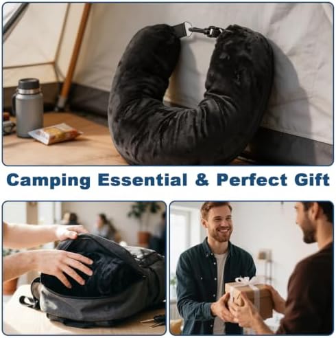 Stuffable Neck Pillow for Travel, U-Shaped Pillow with Storage Bag, Neck Pillow Storage with Adjustable Strap, Travel Pillow with Soft Head Support for Airplane, Camping, Train, Hiking - Image 8