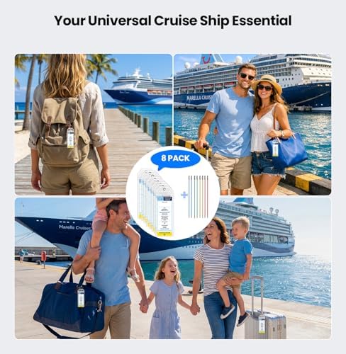 8-Pack Marella (TUI) Cruise Luggage Tag Holder, Waterproof Clear Tags 2026 for Marella (TUI) All Cruise Lines, Durable Cruise Ship Essentials with Steel Loops & Zip Sea - Image 5