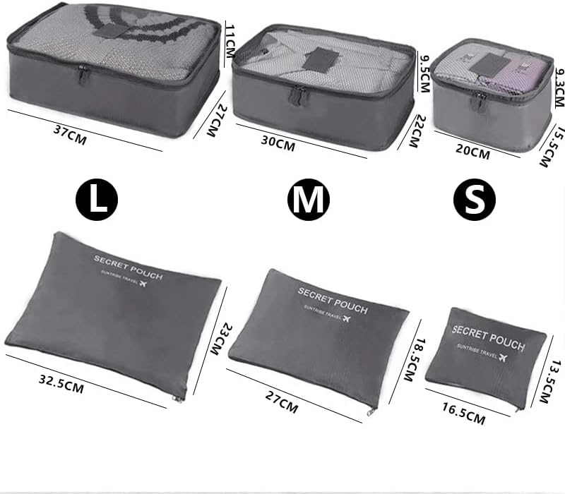 Packing Cubes Travel Packing Cubes, Multifunction Cubes Luggage Organiser Waterproof Travel Compression Suitcase Bag - Image 4